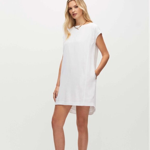 NWT Button Back Linen Blend Dress - Melanie Lyne - Picture 1 of 7